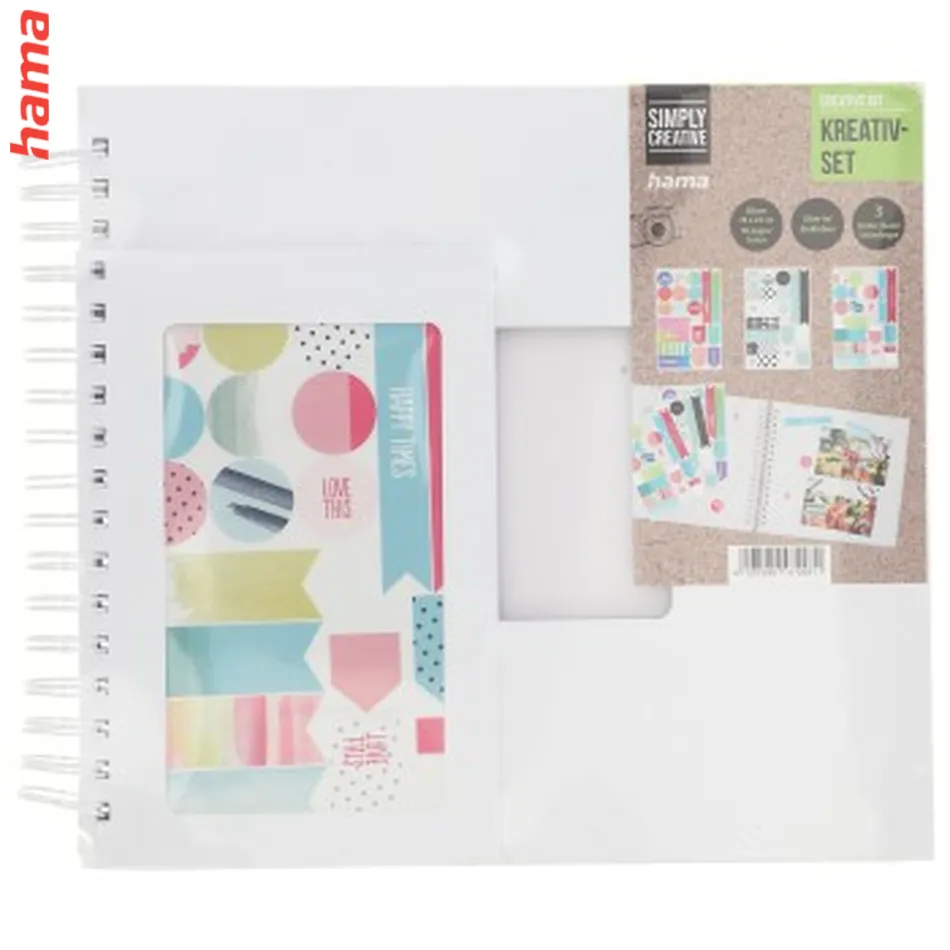 Hama kreatívny set - špirálový album + 3 hárky nálepiek (denník DIY)