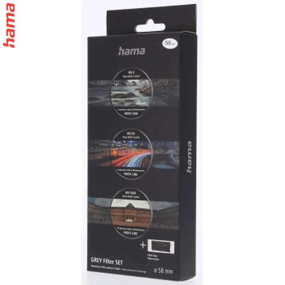 Hama set šedých filtrov ND8, ND64, ND1000, priemer 58 mm, puzdro na filtre