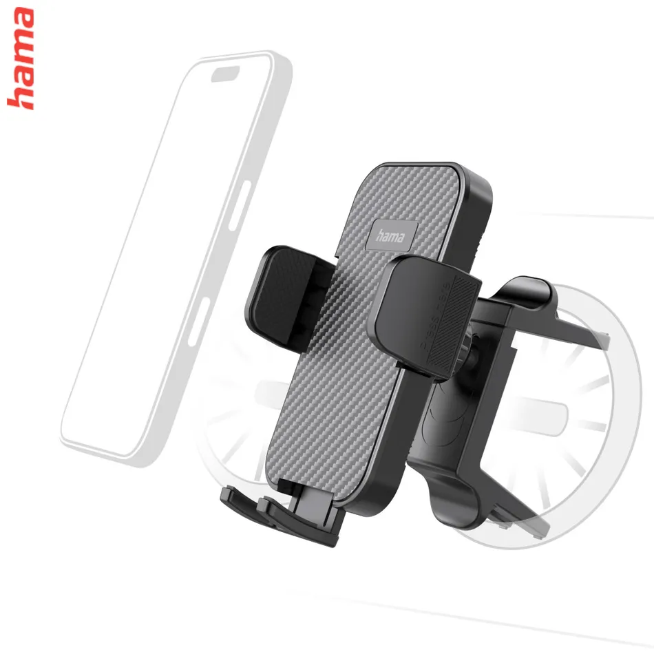 Hama držiak mobilu do auta, na okrúhlu vetraciu mriežku, otočný o 360°, univerzálny