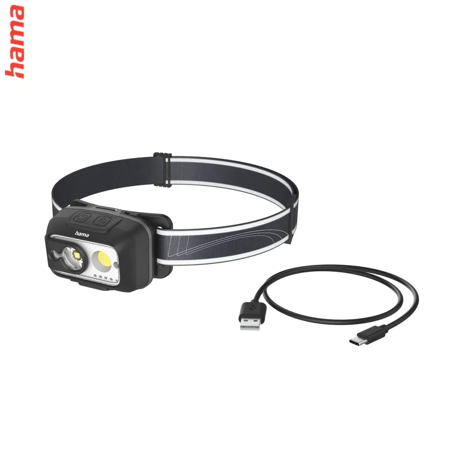 Hama HL500-C, LED čelovka, nabíjateľná, svietivosť 500 lm, dosvit 110 m, IP44