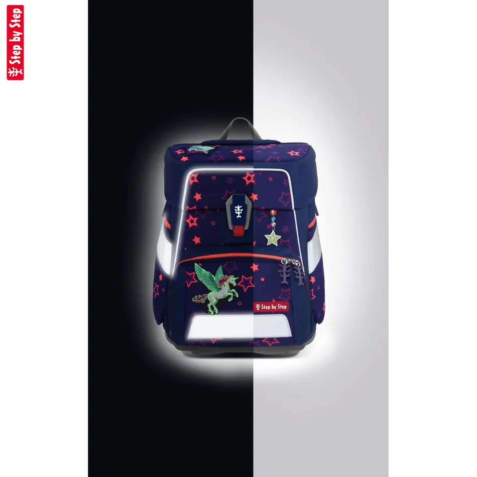Školská taška Step by Step SPACE SHINE, Pegasus Night Nuala - 5-dielny set, AGR certifikát