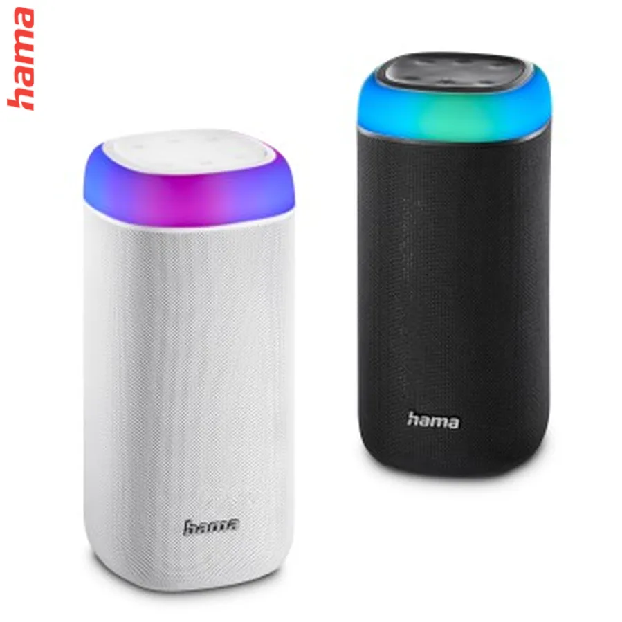 Hama Bluetooth reproduktor Shine 2.0, LED podsvietenie, IPX 4, biely
