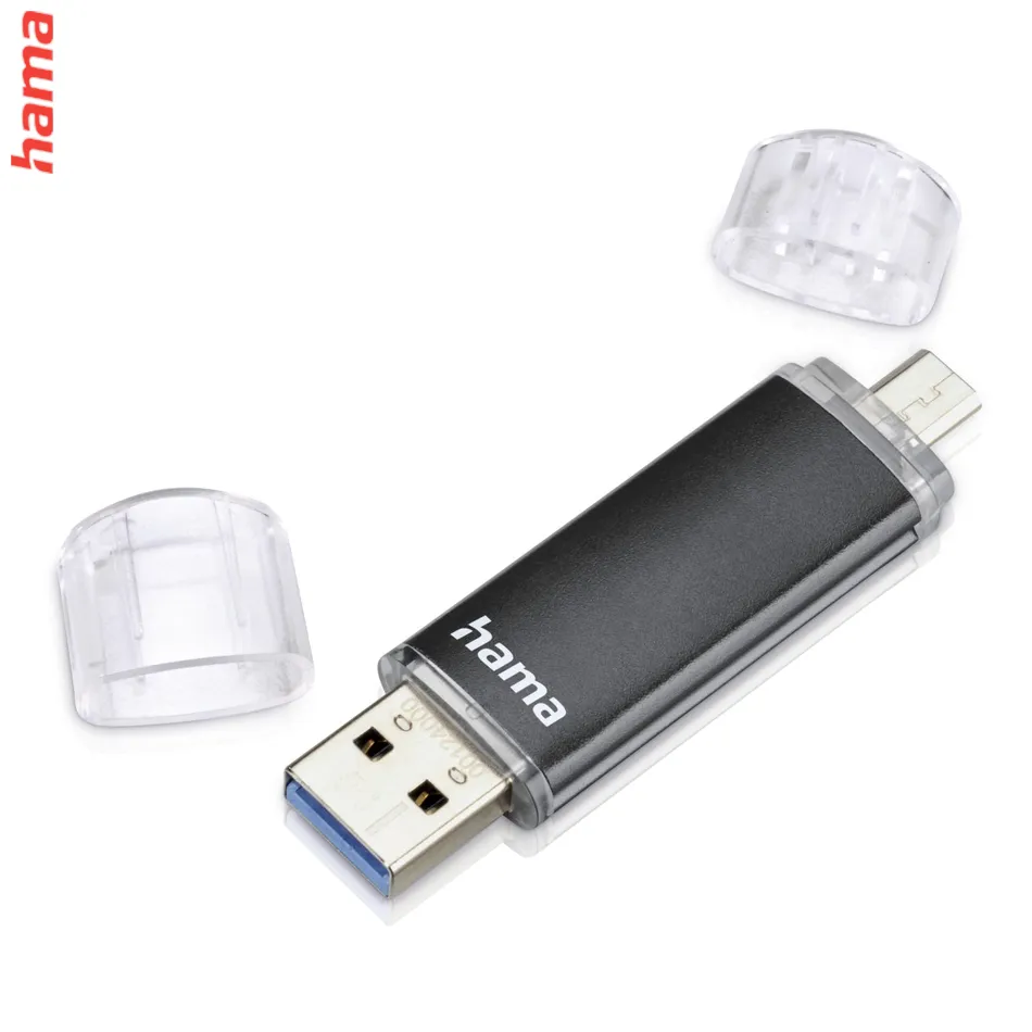 Hama čierny USB kľúč do mobilu Laeta Twin, 32 GB, USB 3.0