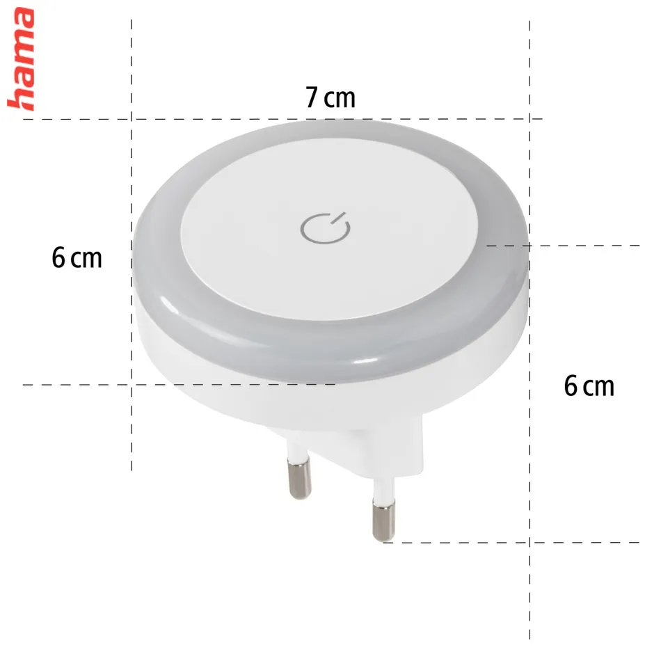 Hama Touch Switch, nočné/orientačné LED svetlo, do zásuvky, dotykový senzor vypnutia/zapnutia