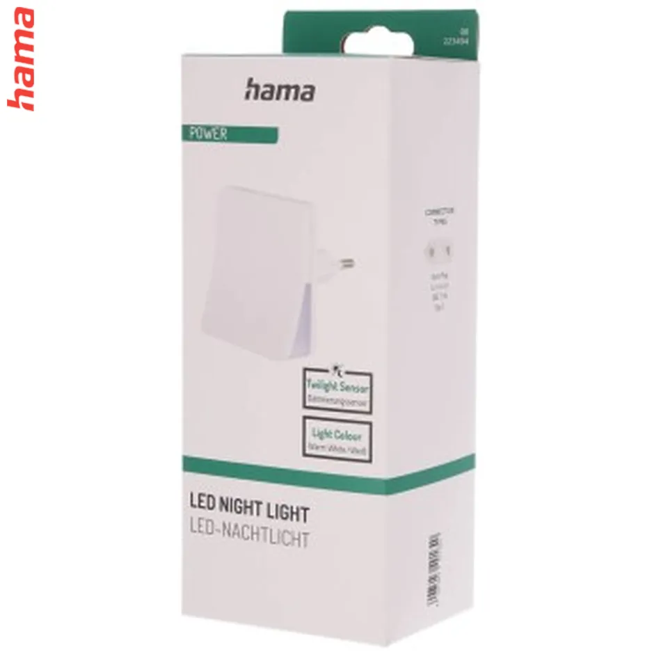 Hama DayNight Sensor, nočné/orientačné LED svetlo, do zásuvky, automatické zapnutie/vypnutie