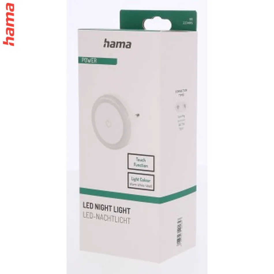 Hama Touch Switch, nočné/orientačné LED svetlo, do zásuvky, dotykový senzor vypnutia/zapnutia