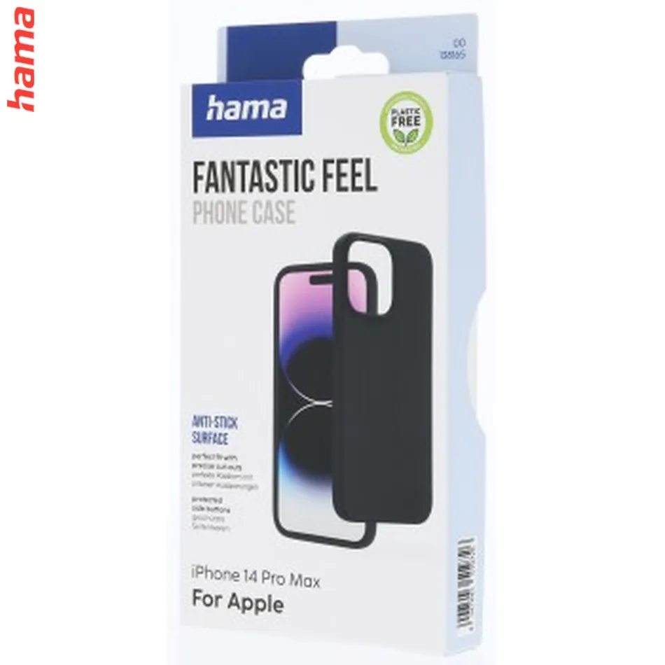 Hama Fantastic Feel, kryt pre Apple iPhone 14 Pro Max, hebký povrch, čierny  