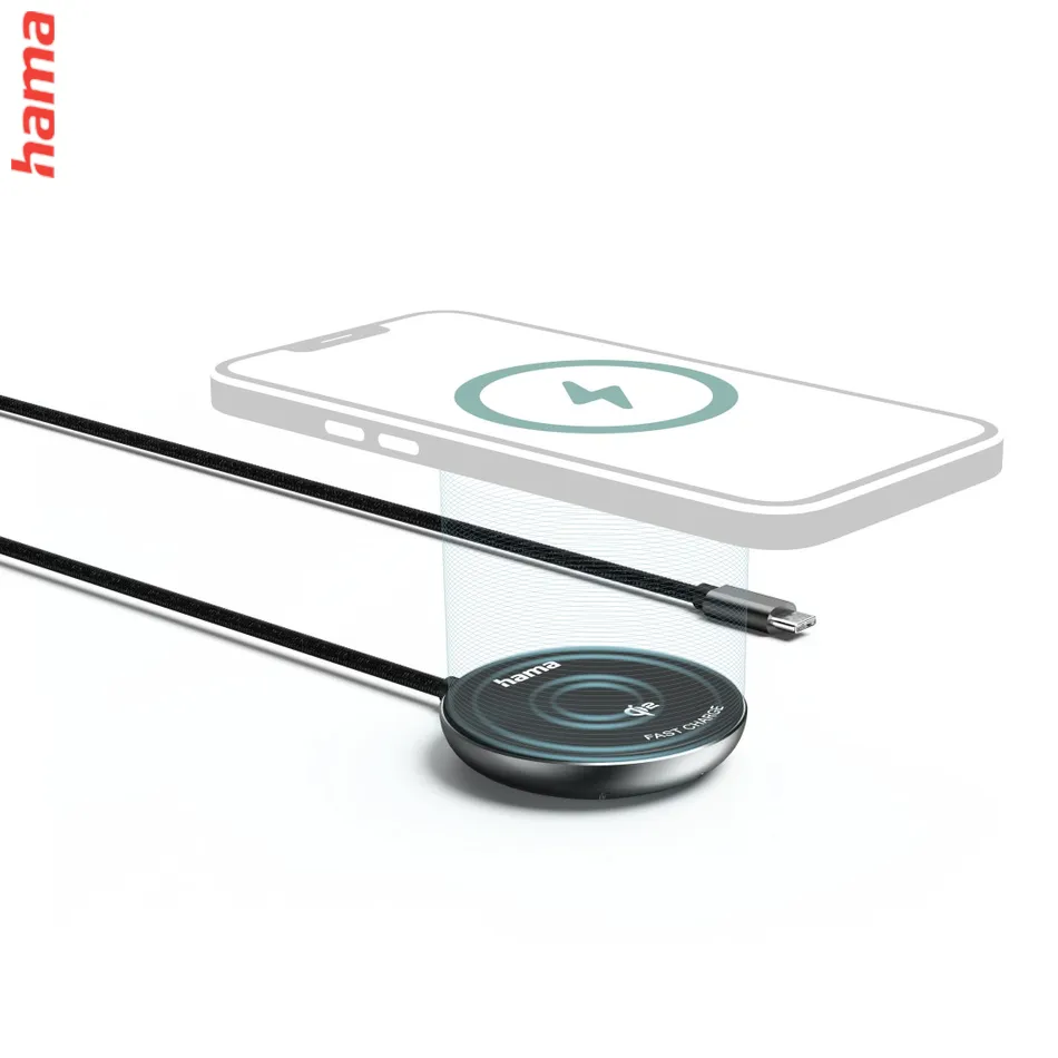 Hama bezdrôtová nabíjačka Qi 15 W, magnetická, samostatný kábel 1 m