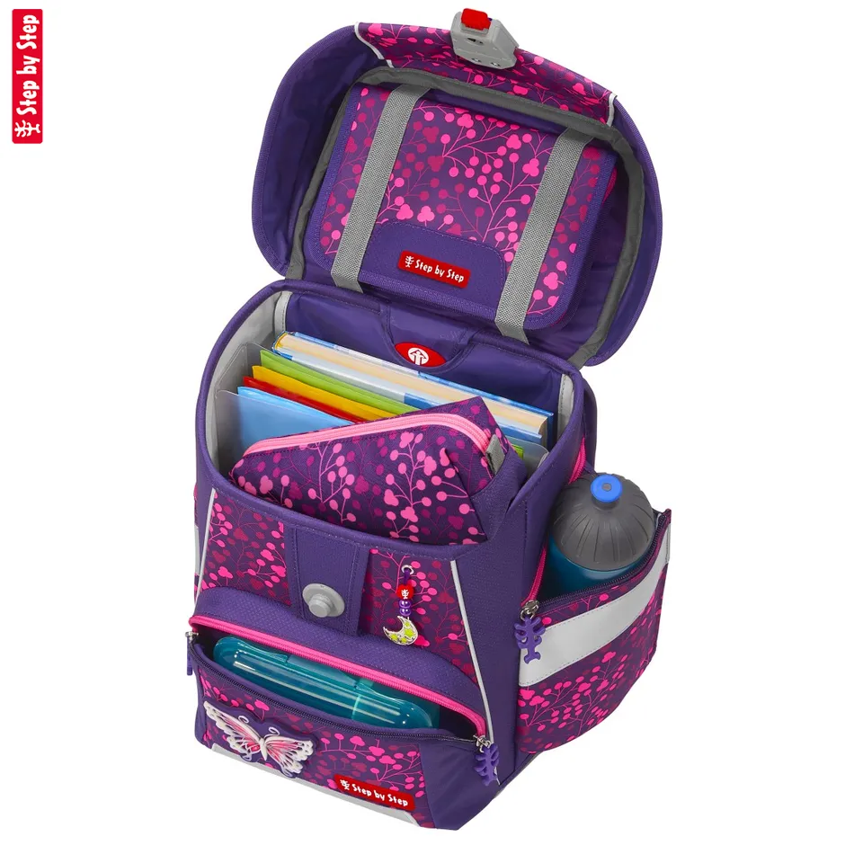 Školská taška Step by Step SPACE SHINE, Butterfly Night Ina - 5-dielny set, AGR certifikát