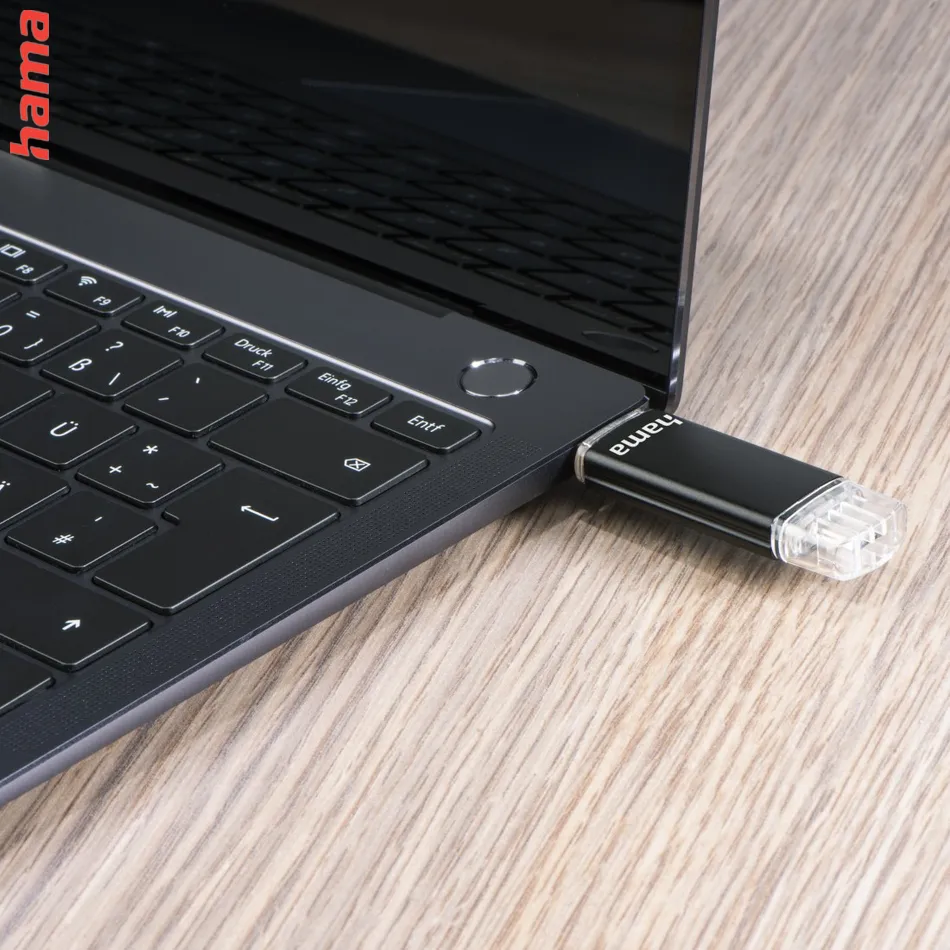 Hama čierny USB kľúč do mobilu Laeta Twin, 32 GB, USB 3.0