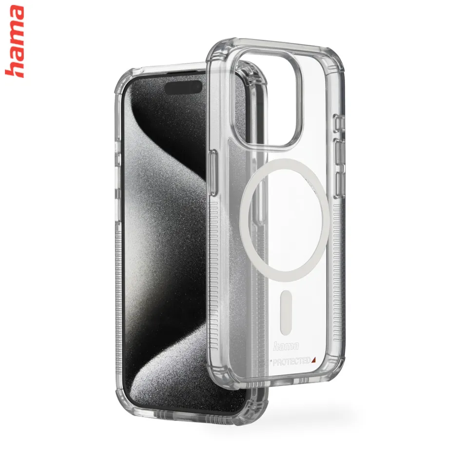 Hama Extreme Protect, kryt pre Apple iPhone 15 Pro Max, materiál D3O®, nezažltne, priehľadný  