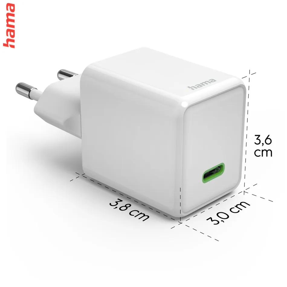 Hama rýchla USB nabíjačka, USB-C PD/QC 45 W, super-mini  