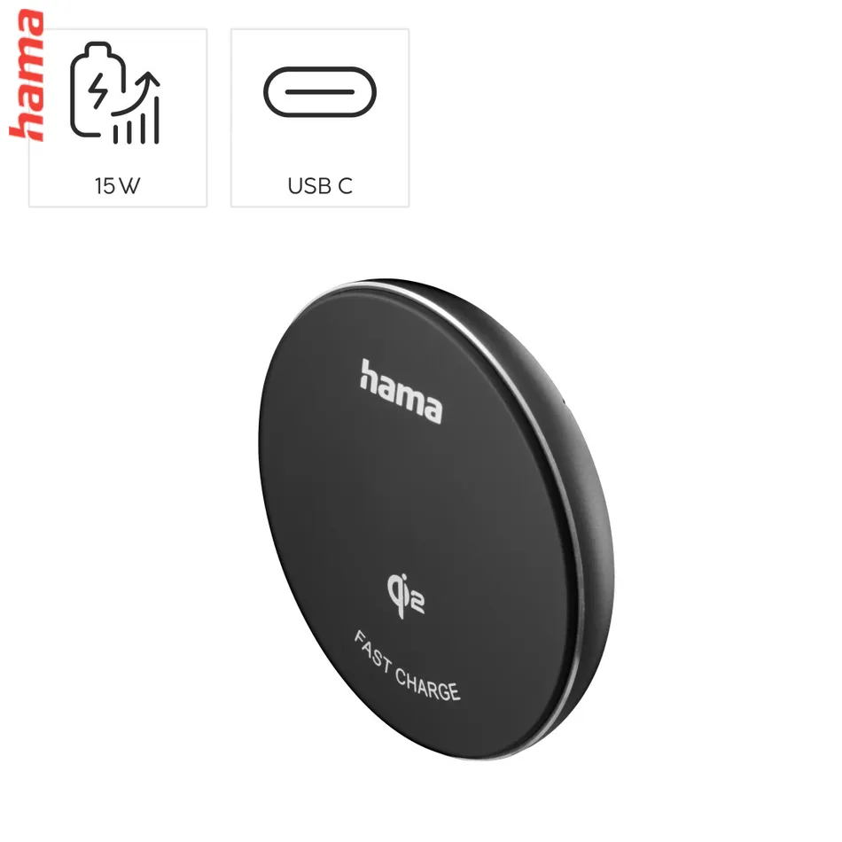 Hama bezdrôtová nabíjačka Qi 15 W, magnetická, samostatný kábel 1 m
