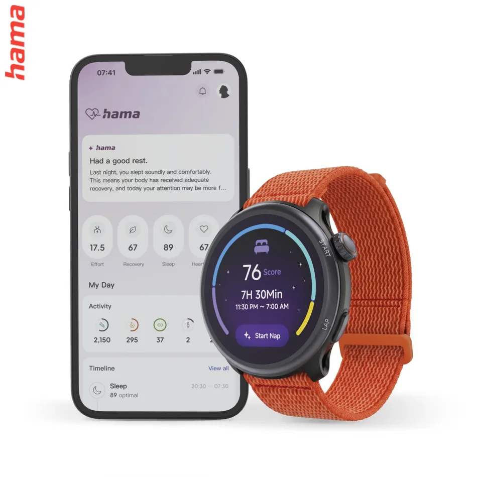 Smart hodinky 9050, bežecké, GPS, offline mapy, 45 mm, 5 ATM, oranžové