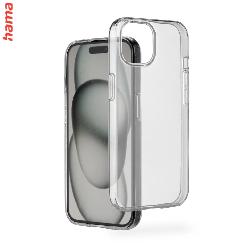 Hama priehľadný kryt na iPhone 15, Always Clear, vyrobený v Nemecku