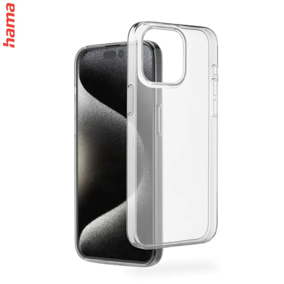 Hama priehľadný kryt na iPhone 15 Pro, Always Clear, z Nemecka