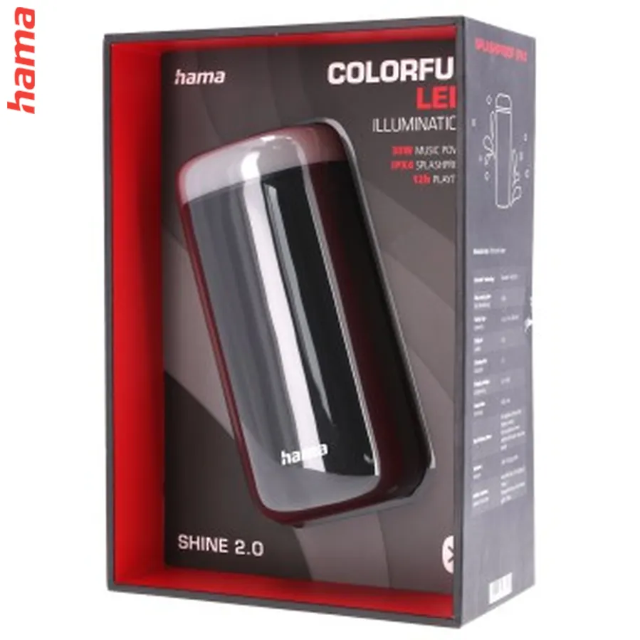 Hama Bluetooth reproduktor Shine 2.0, LED podsvietenie, IPX 4, čierny