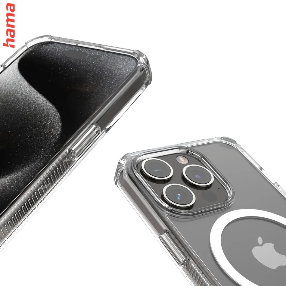 Hama Extreme Protect, kryt pre Apple iPhone 15 Pro Max, materiál D3O®, nezažltne, priehľadný  