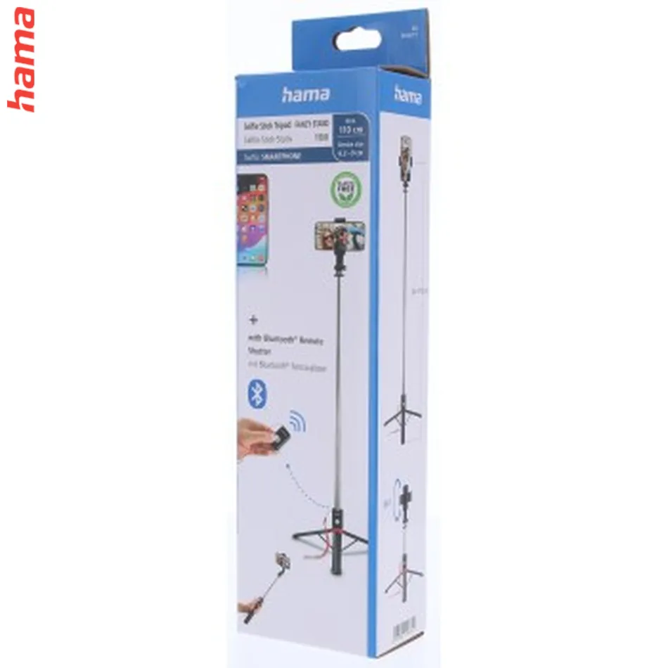 Hama Fancy Stand 110 II, selfie tyčka a statív pre telefón, Bluetooth diaľková spúšť