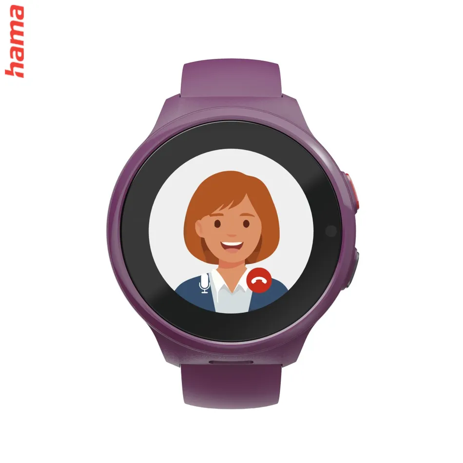 Detské smart hodinky, SIM, GPS, SOS tlačidlo, hlasové/video hovory, fialové