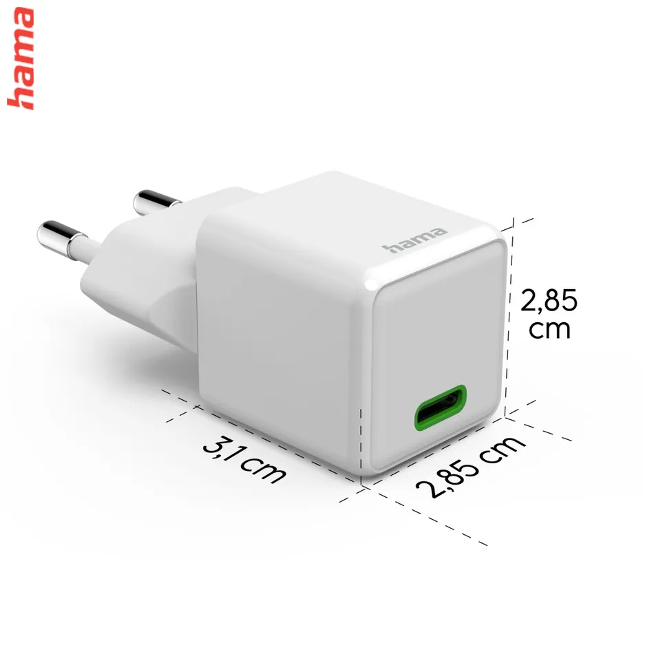Hama rýchla USB nabíjačka, USB-C PD/QC 30 W, super-mini  