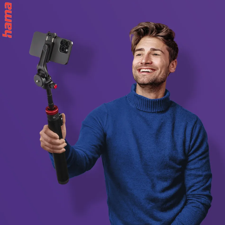 Hama Mobilný statív Solid 160 2D, selfie tyč, diaľková spúšť, max. 160 cm