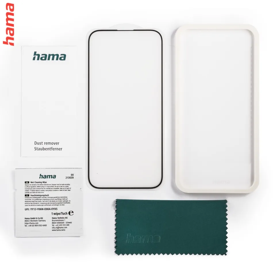 Hama ochranné sklo na iPhone 16 Pro, Extreme Protect, D3O, 10H, čierny rám