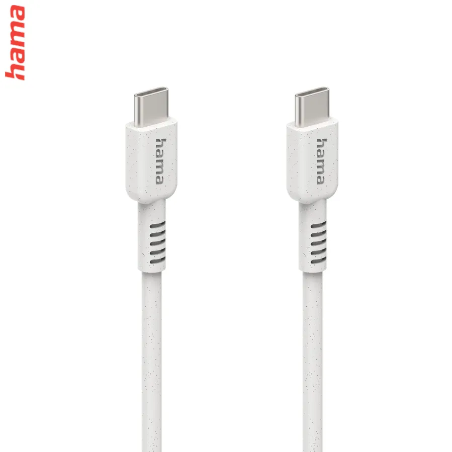 Hama Eco kábel USB-C 2.0 typ C-C 1 m, biely