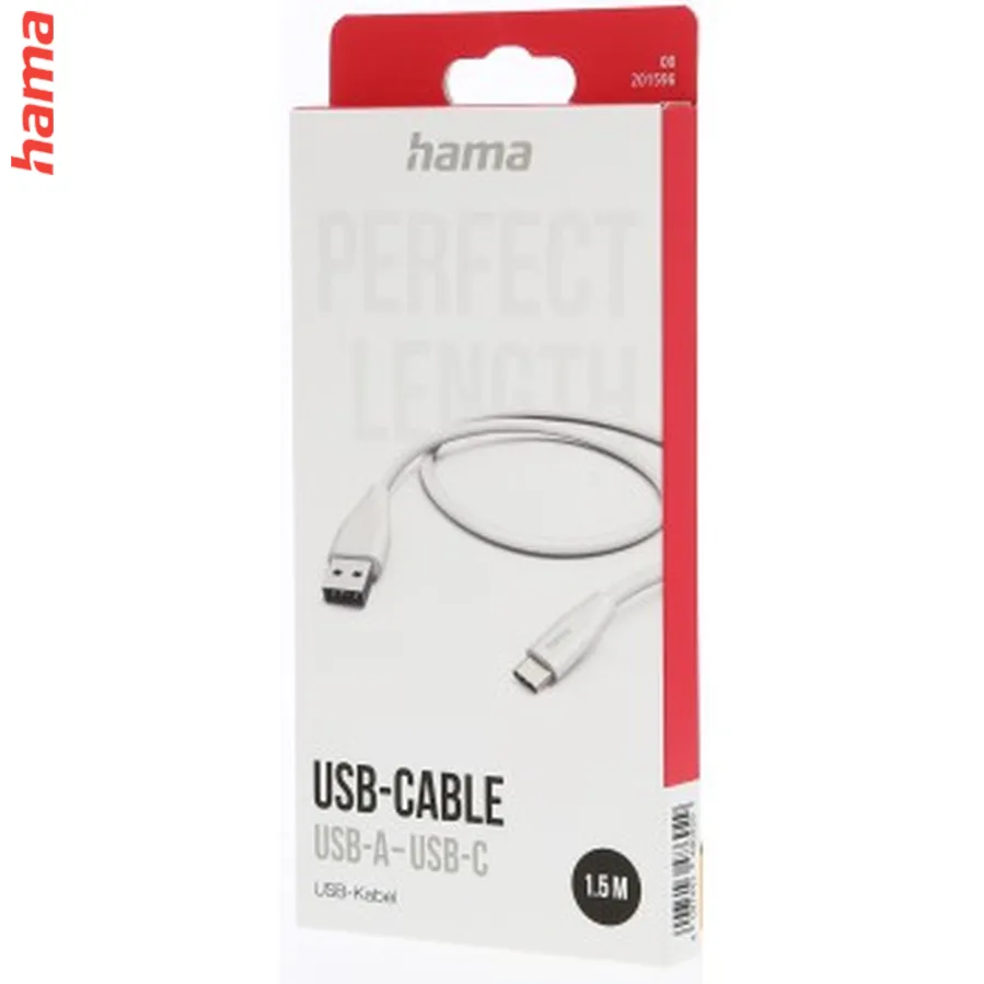 Hama kábel USB-C 2.0 typ A-C 1,5 m, biely