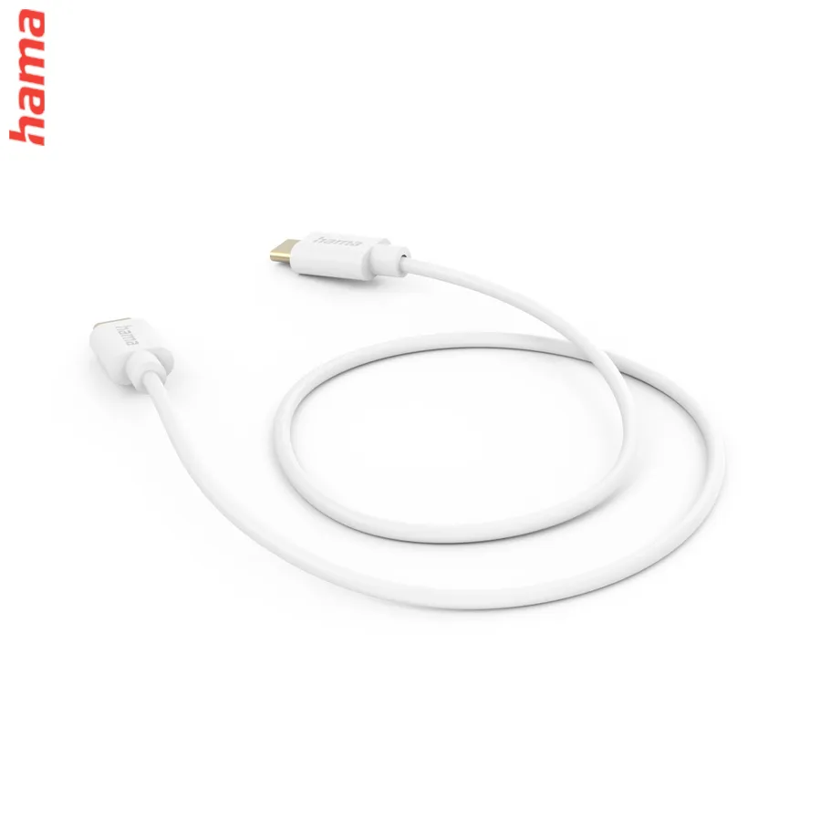 Hama kábel USB-C 2.0 typ C-C 0,2 m, opletený, čierny