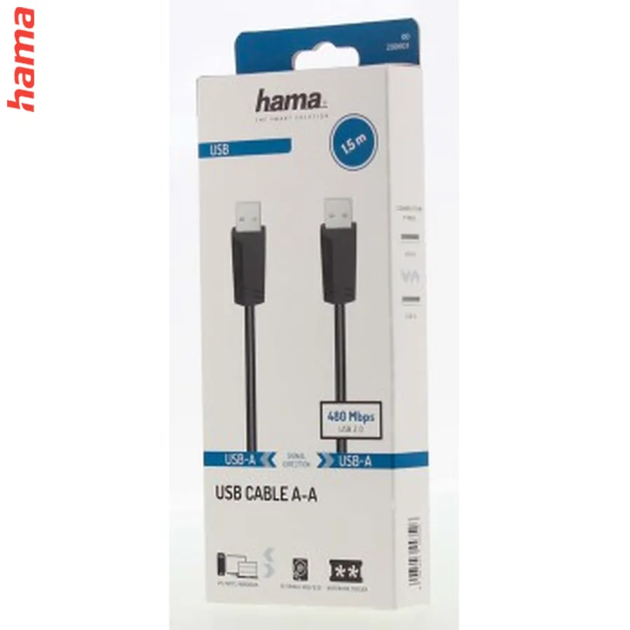 Hama USB 2.0 kábel typ A-A 1,5 m