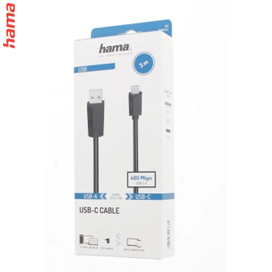 Hama USB-C 2.0 kábel typ A-C 1,5 m