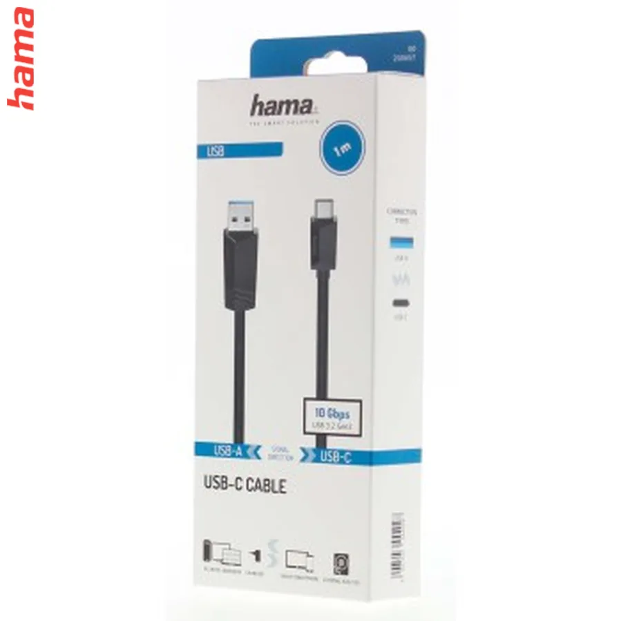 Hama USB-C 3.2 Gen2 kábel typ A-C 1 m, 10 Gb/s
