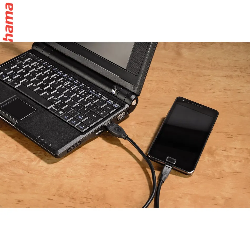Hama micro USB 2.0 kábel typ A - micro B, 0,25 m, čierny, blister