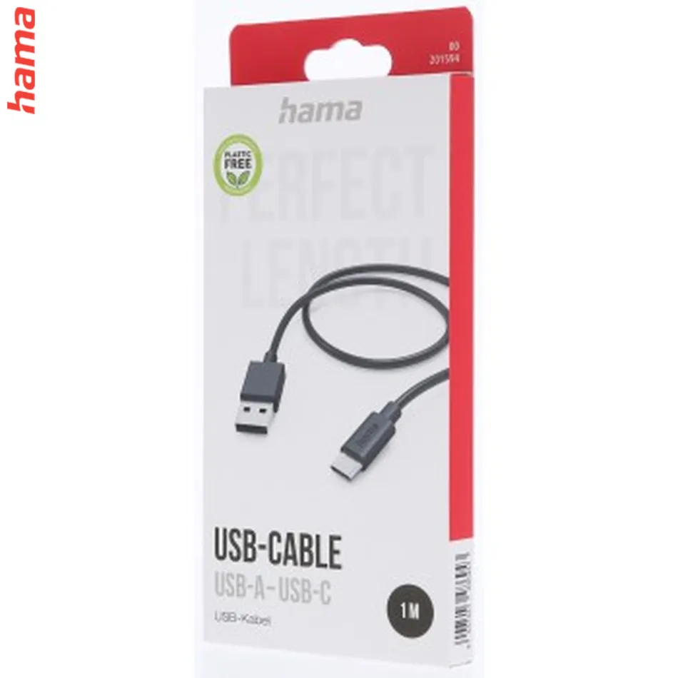 Hama kábel USB-C 2.0 typ A-C 1 m, čierny