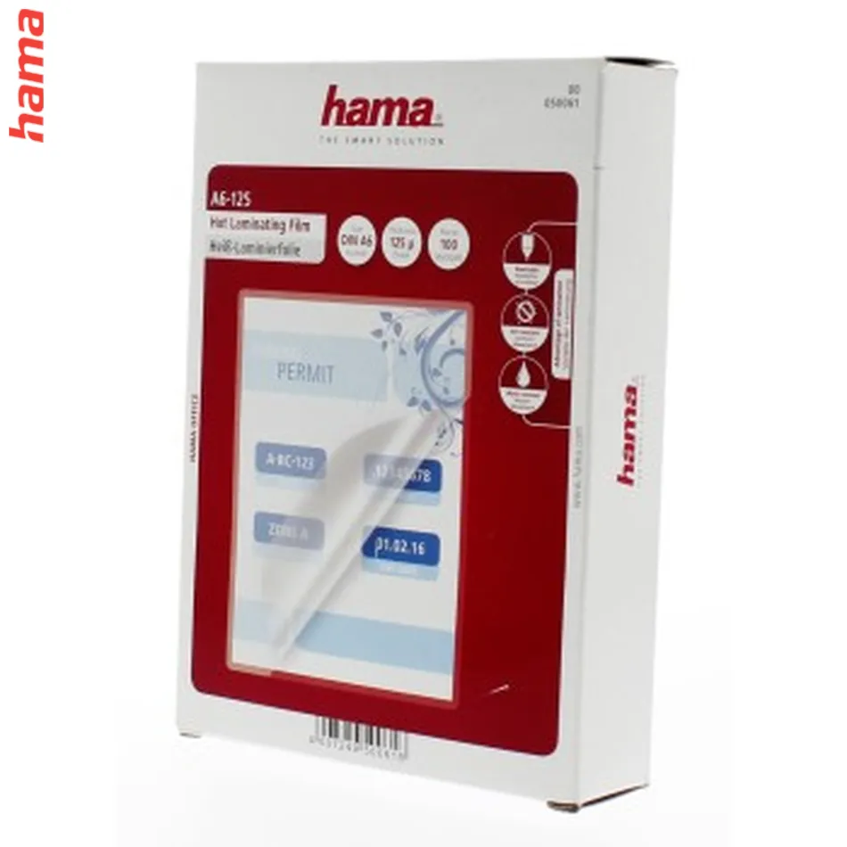 Hama laminovacia fólia, DIN A6 (11,1x15,4 cm), 125 µ, 100 ks  