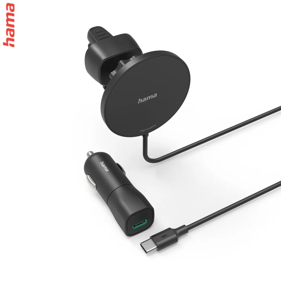 Hama držiak do auta s bezdrôtovou nabíjačkou MagCharge Car FC15, MagSafe kompatibilné  