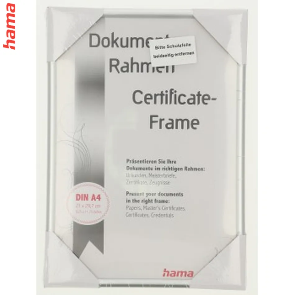Hama rámček hliníkový DETROIT, strieborná, 21x29,7 cm (formát A4), plastové sklo  