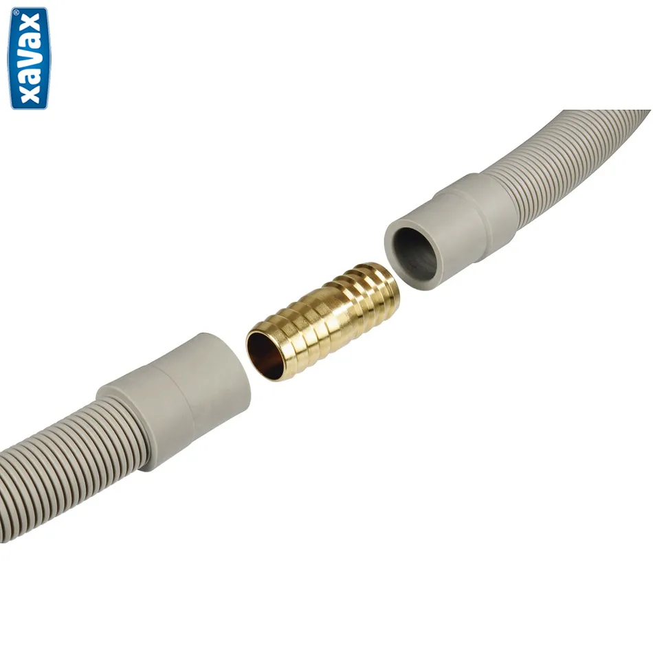 Xavax spojka odtokových hadíc, pre priemer 20 mm, mosadzná, vrátane 2 spôn/objímok  
