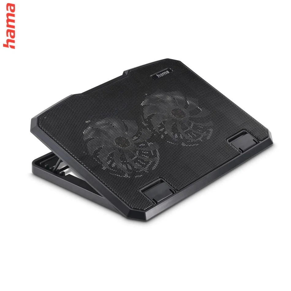 Hama chladiaci stojan pre notebook Black Metal, naklápací, 2 ventilátory, modré podsvietenie, tichý