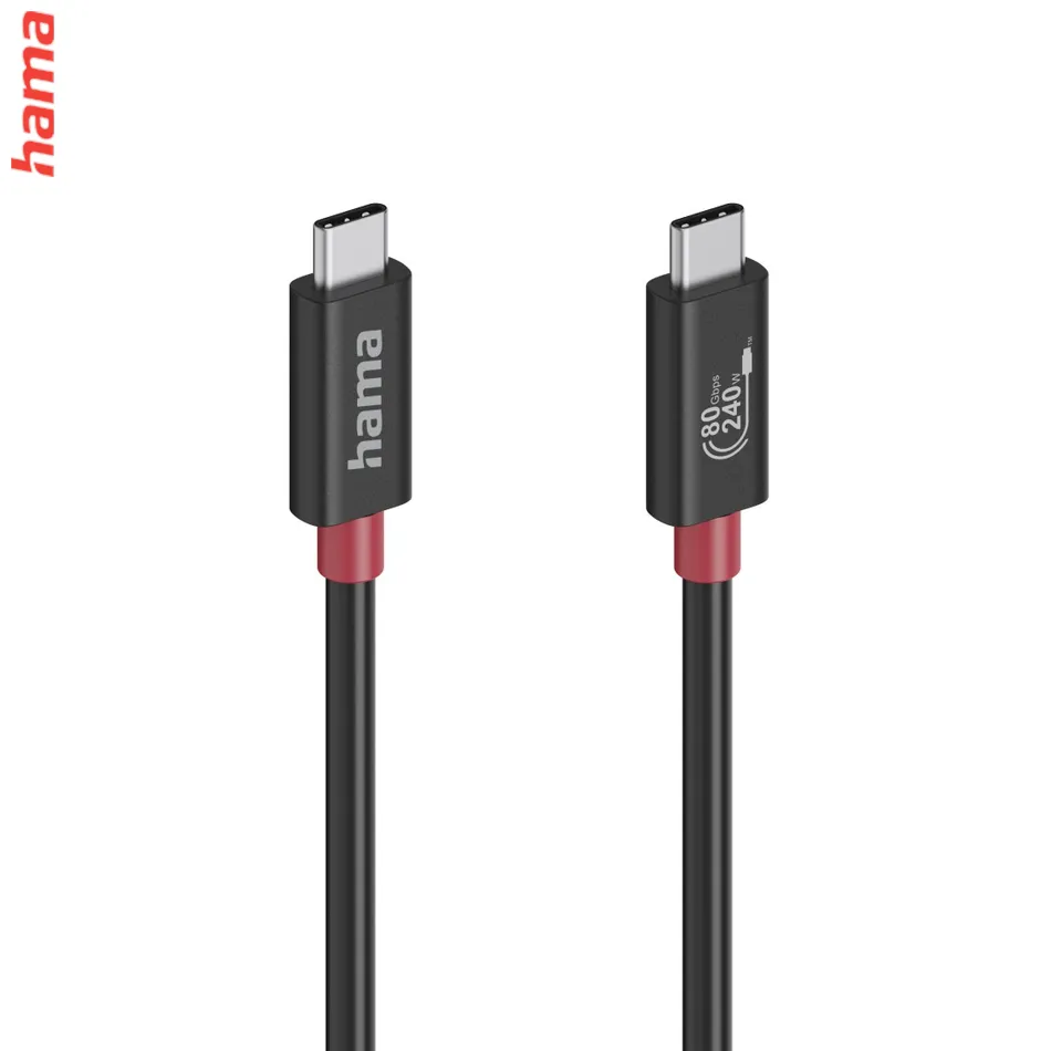 Hama USB-C kábel USB4, 1 m, 80 Gb/s, 240 W