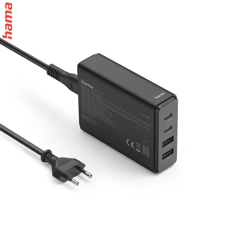 Hama USB hub, 4 porty, USB 3.2, 5 Gb/s, Ultra Slim, USB-C adaptér