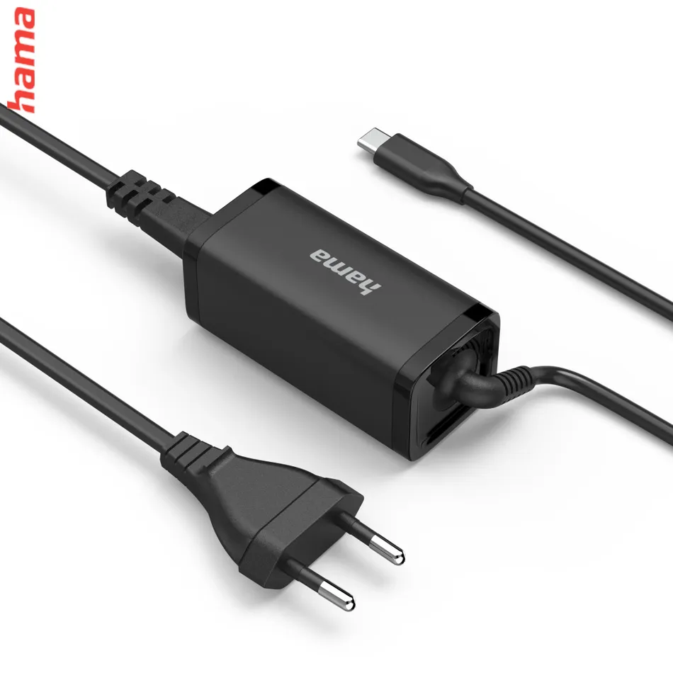 Hama USB-C napájací zdroj pre notebooky, Power Delivery, GaN, 5-20 V, 45 W