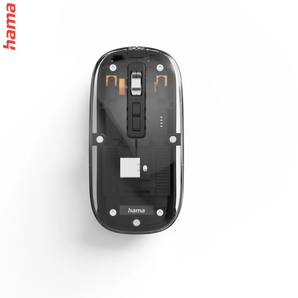 Hama bezdrôtová Mult Device myš WM-600, plochá, tichá, transparentná