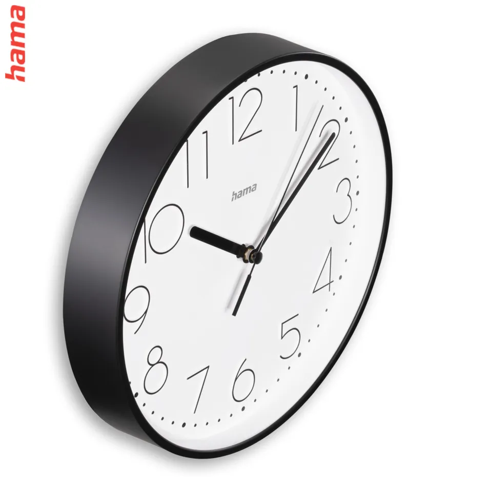 Hama Salina, nástenné hodiny, priemer 22 cm, tichý chod, biele/čierne