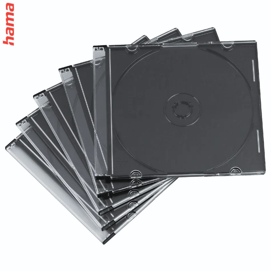 Hama CD Slim Box, obal na 1 cd/dvd, priehľadný/čierny, balenie 20 ks (cena za balenie)