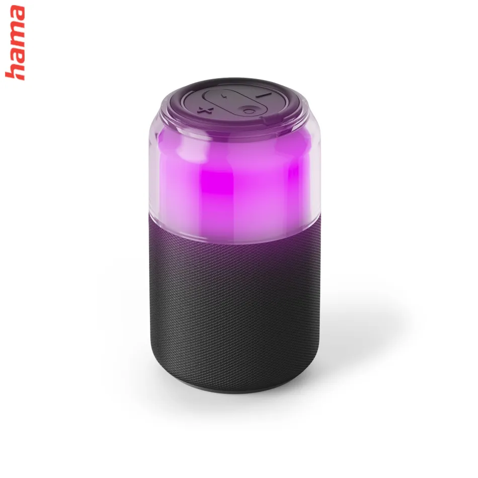 Hama Can Speaker, Bluetooth reproduktor, 5 W, tvar plechovky, USB-A pre ext.audio, 4 svetelné režimy