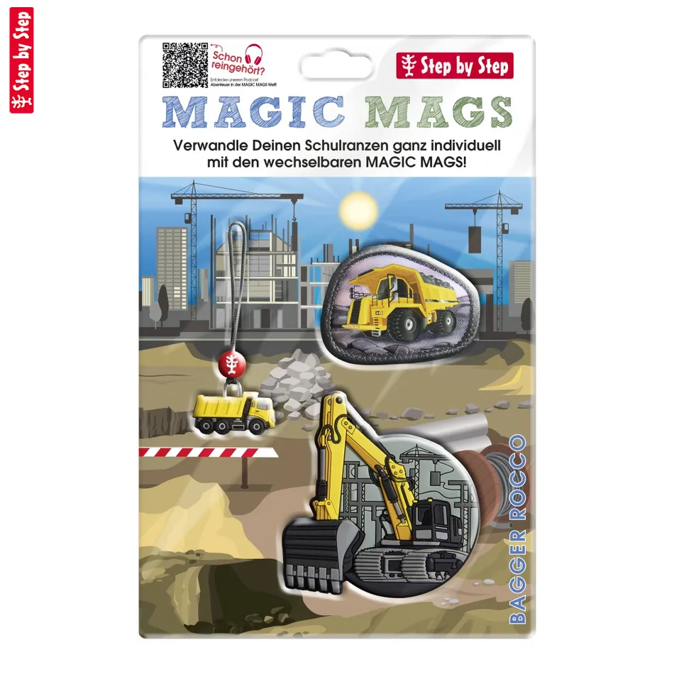 Doplnkový set obrázkov MAGIC MAGS, Bagger Rocco, pre aktovky a ruksaky Step by Step