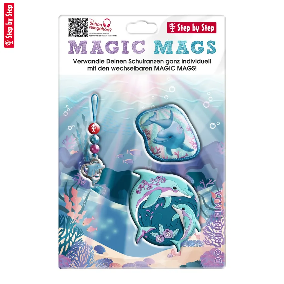 Doplnkový set obrázkov MAGIC MAGS, Dolphin Finja, pre aktovky a ruksaky Step by Step