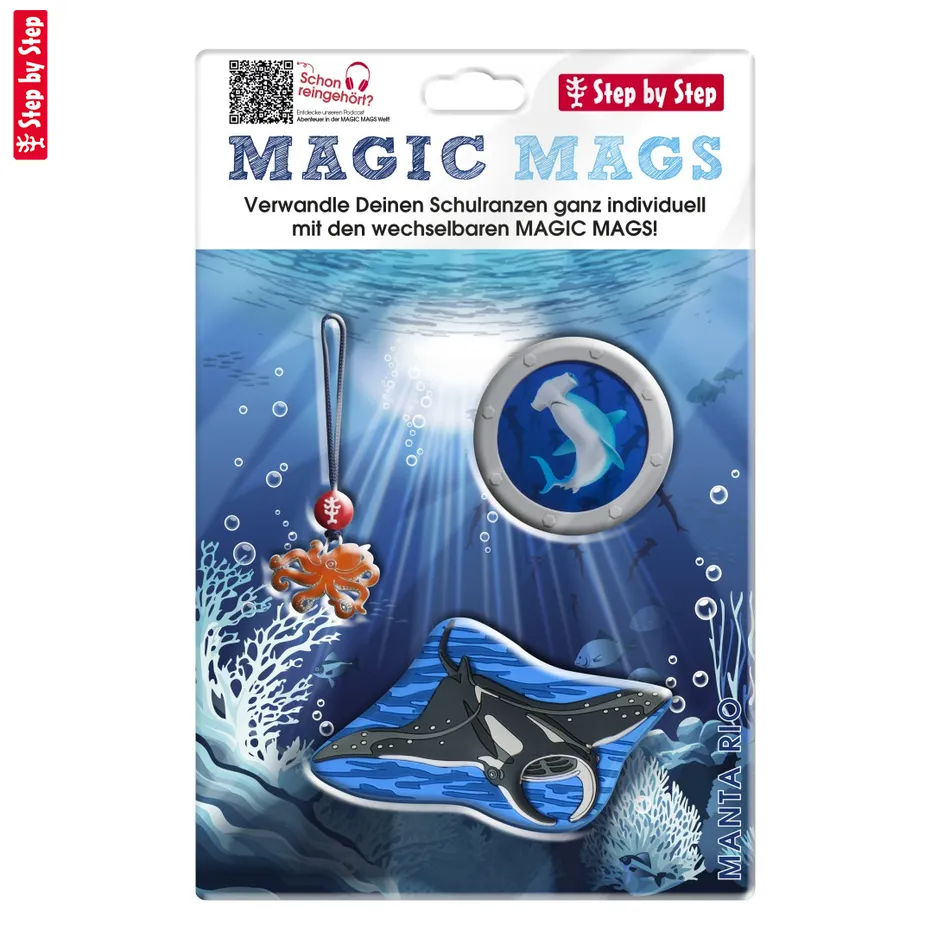 Doplnkový set obrázkov MAGIC MAGS, Manta Rio, pre aktovky a ruksaky Step by Step